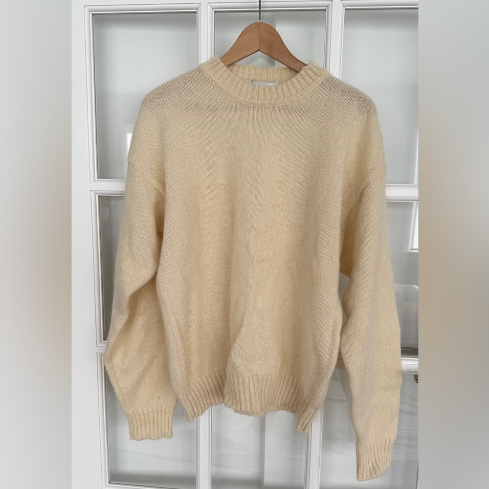 Arrow 100% Wool Crewneck Sweater – Unisex – Size XL – Cream/Beige